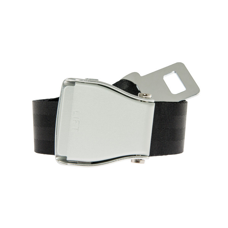 Schwarz Upcycled Belt In Auto Sicherheitsgurt mit Silber Cobra Schnalle, Jaggery, U, Black